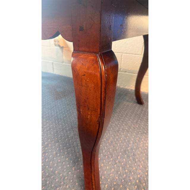 Vintage Farmhouse Dining Table With Parquet Top and Cabriole Legs For Sale - Image 12 of 15