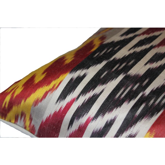 Contemporary Contemporary Silk Ikat Bohemian Throw Pillow For Sale - Image 3 of 6