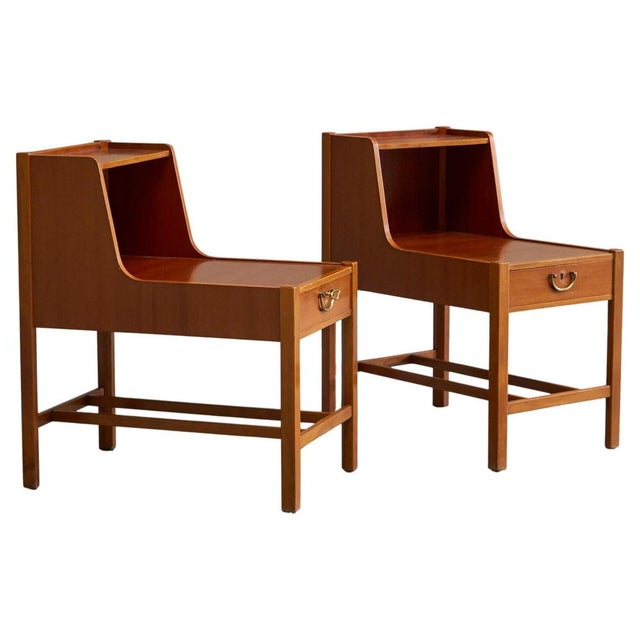 Vintage Swedish Nightstands in Teak by David Rosén for Nordiska Kompaniet, 1952, Set of 2 For Sale - Image 17 of 17