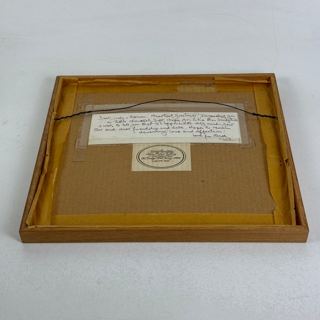 Paper Salvaged Framed Chaim Gross Shipping Parcel Label With Personal Note on Back, Ephemera For Sale - Image 7 of 8