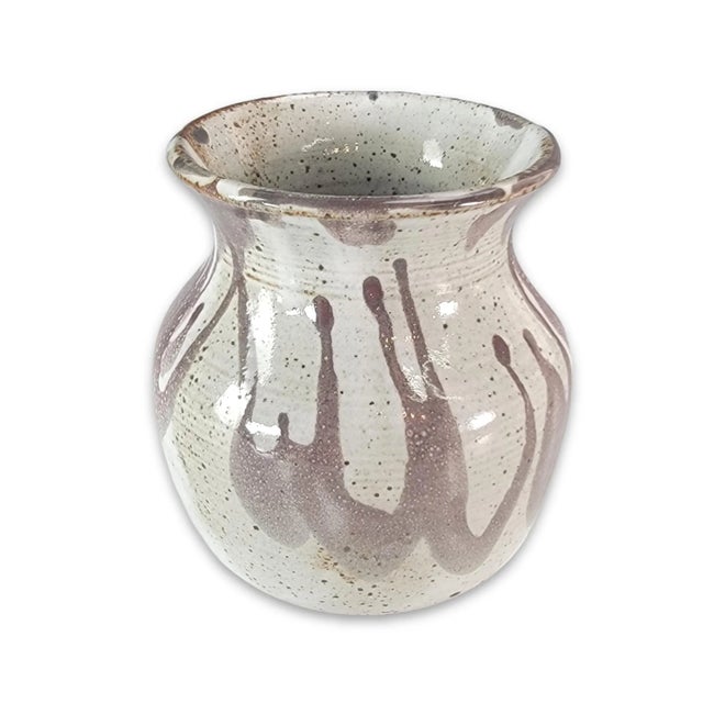 American Wheel Thrown Studio Art Pottery Raku Vase 5 In For Sale - Image 11 of 11