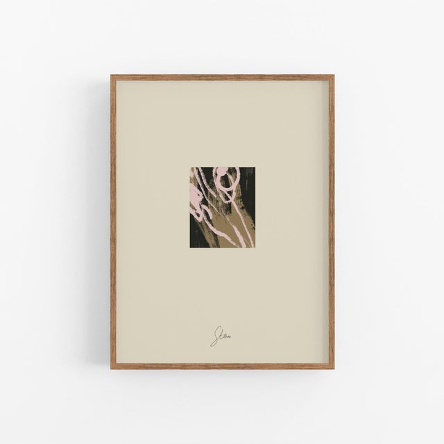 Abstract open edition giclee print. 20"x28" Elegant lines composition drawing on beige background. Printed on matte art...