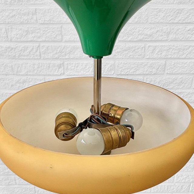 Metal Scandinavian Functionalist Ceiling Lamp from Böhlmarks, Sweden, 1930s For Sale - Image 7 of 14