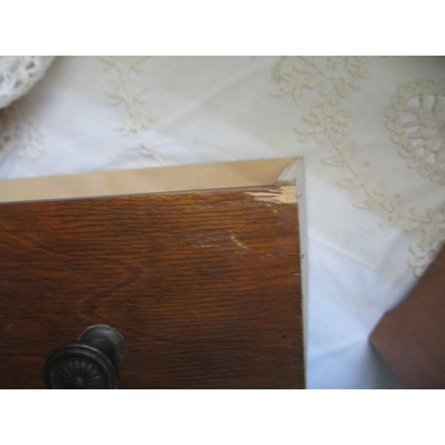 1950s Vintage Federal Miniature Walnut Bow Front Chest of Drawers / Jewelry Chest For Sale - Image 5 of 8