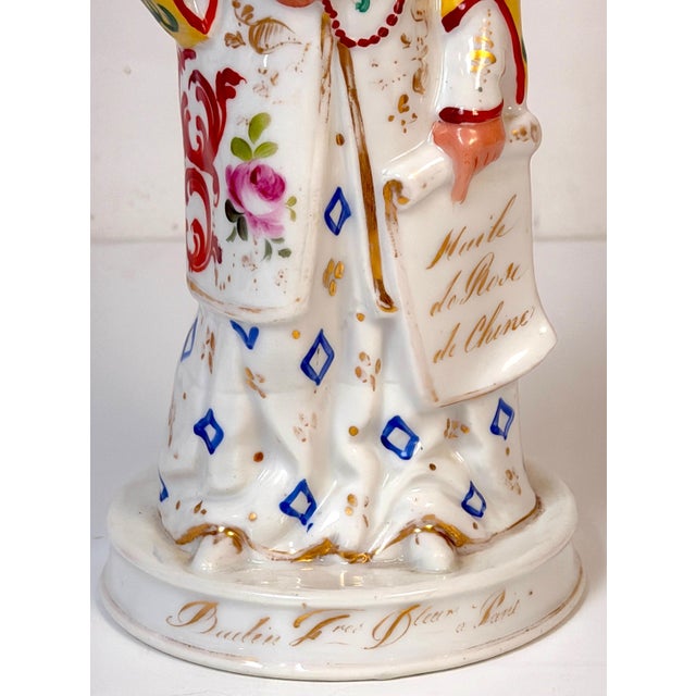 Wood Pair Old Paris Porcelain Chinoiserie Fashion Rose Water Bottles by Jacob Petite For Sale - Image 7 of 18