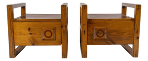 Wooden Bedside Tables, 1960s, Set of 2
