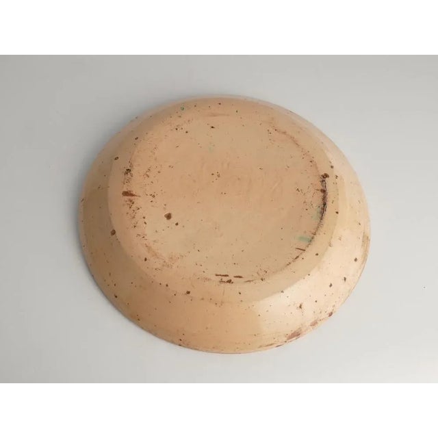 Brown 19th Century Swedish Folk Art Milk Bowl with Rooster Motif For Sale - Image 8 of 10