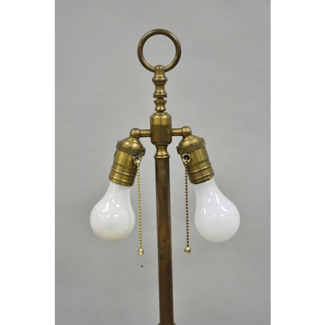 Antique Victorian Brass Samovar Converted Twin Handle Table Lamp For Sale - Image 13 of 14