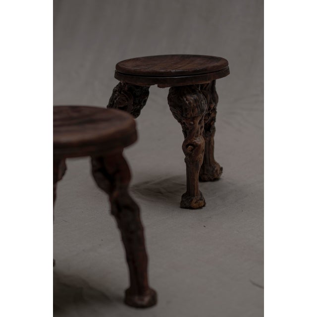 Vintage French Sculptural Stools, 1960s, Set of 4 For Sale - Image 3 of 11