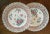 Pair antique 18th c. Chinese export porcelain plates with pierced rims and a relief basket weave bowl. Decorated with...