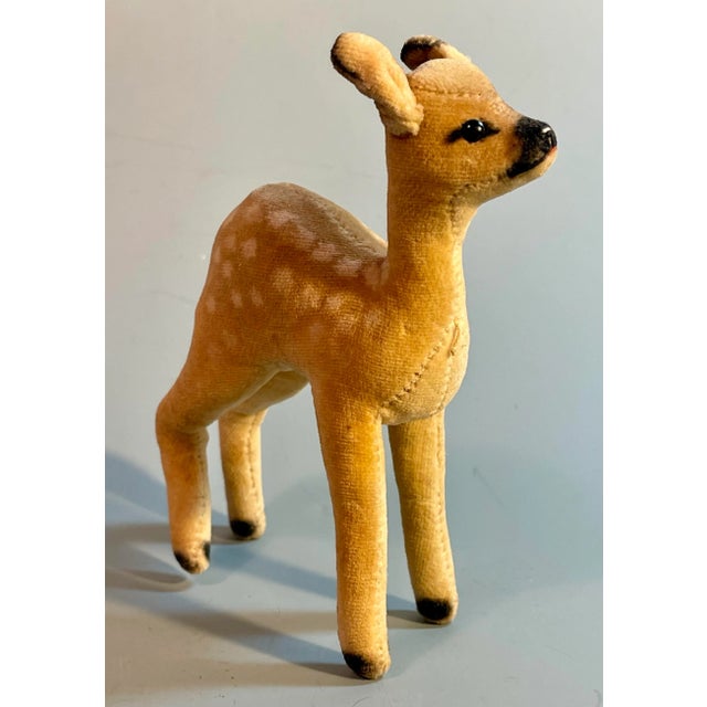 Textile Mid 20th Century Steiff Wool Fawn Plush Toy Deer, Made in Germany For Sale - Image 7 of 9