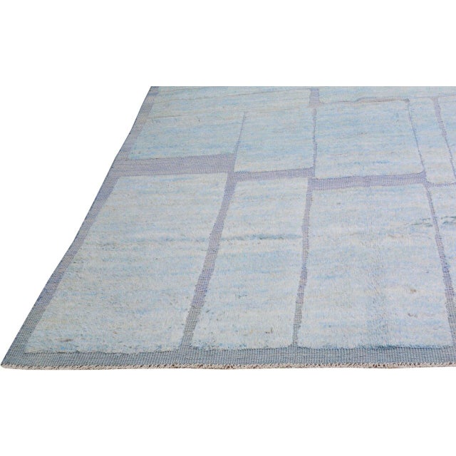 New Moroccan Professional Hand Knotted Wool Rug, 10'x13'6" For Sale - Image 4 of 5