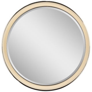 Thomas O'Brien for Visual Comfort Signature Tricia 24" Illuminated Round Mirror in Matte White and Polished Nickel For Sale