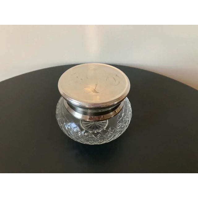 Art Deco Mid 20th Century English Art Glass and Silver Vanity or Jewelry Box For Sale - Image 3 of 12