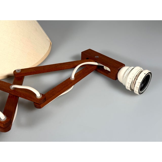 Danish Scissor Lamp in Teak, Denmark, 1960s For Sale - Image 17 of 18
