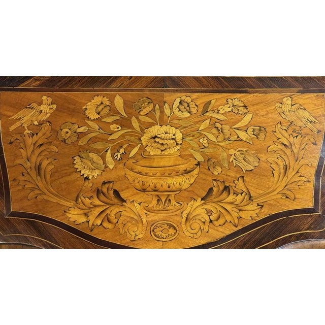 Pair Antique 18thC French Louis XV Inlaid Marquetry Ormolu Tambour Cabinets 1780 For Sale - Image 17 of 18