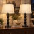 Mid-Century Modern Late 20th Century Sculptural Matte Black Table Lamps With Linen Shades - A Pair For Sale - Image 3 of 8