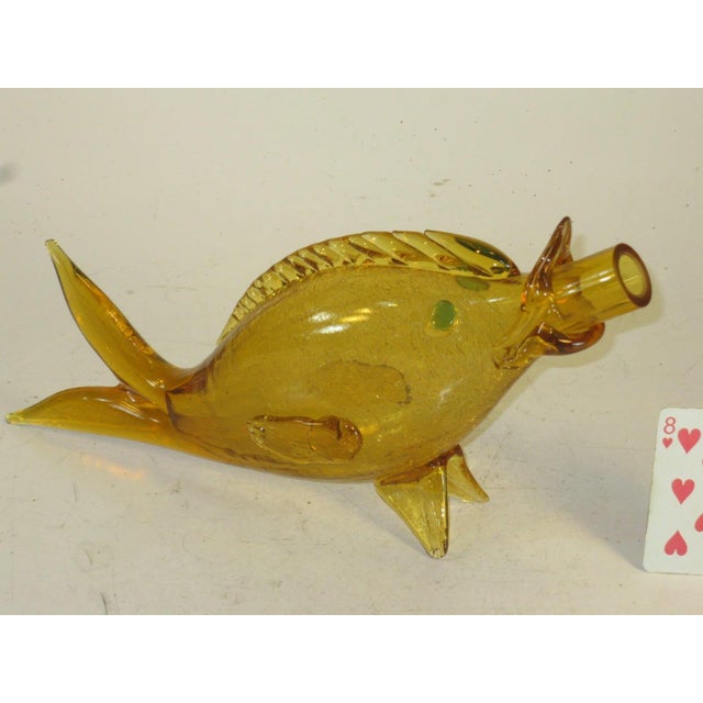 Murano 1960s Murano Art Glass, Fish Decanter / Wine Bottle, Mid Century Modern Mouth Blown For Sale - Image 4 of 12