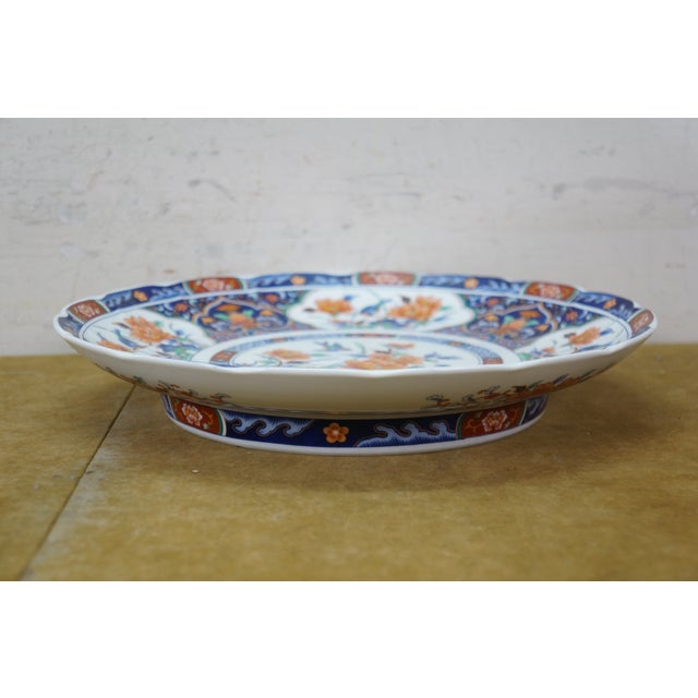Imari Porcelain 1982 Japanese Mann McMlxxxii Imari Octagonal Serving Platter & Bowl 12" For Sale - Image 4 of 15