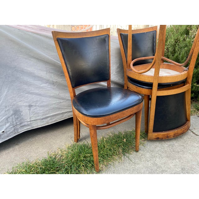 Wood Vintage Set of 4 Thonet Style Bentwood Dining Chairs -MCM Needs Restoration For Sale - Image 7 of 12