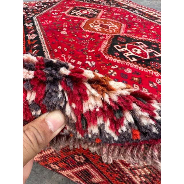 Persian Vintage Shirazi Rug For Sale - Image 6 of 7