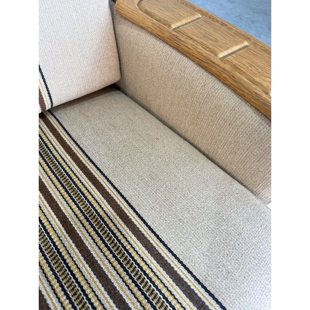 Mid Century Danish Brutalist Henning Kjaernulf Style Oak Lounge Chair For Sale In Tampa - Image 6 of 7