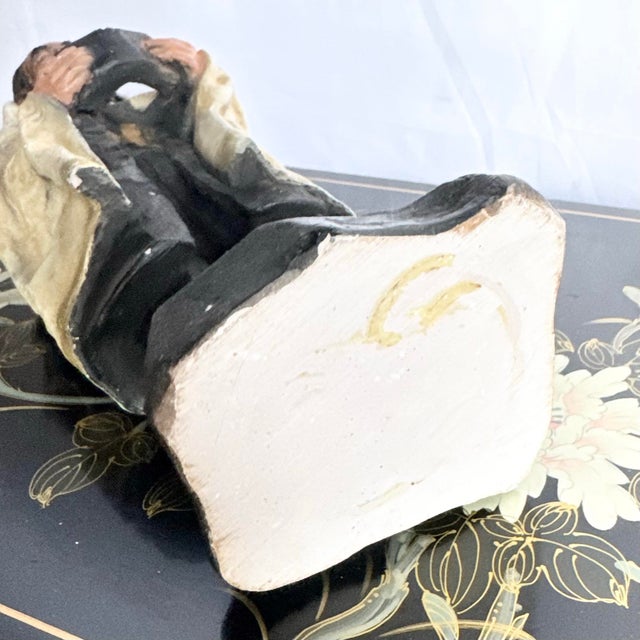 Vintage Chalkware Sculpture by David Klass for Austin Productions of Davening Rabbi/Ruv For Sale - Image 10 of 12