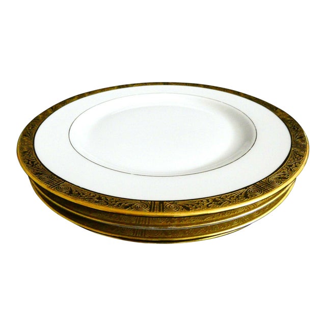 Vintage 1922 Rosenthal China Gold Trimmed Dinner Plates 10.75" Set of