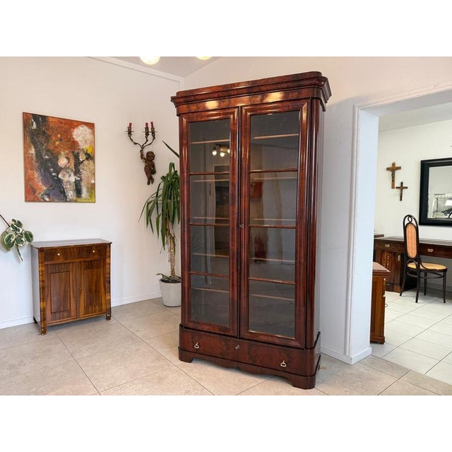 Late Biedermeier Display Cabinet in Mahogany For Sale - Image 12 of 16