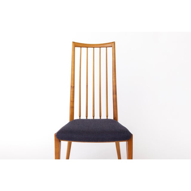 Vintage German Chairs with Wooden Frames and Dark Purple Upholstery by Ernst Martin Dettinger, 1970s, Set of 2 For Sale - Image 6 of 10