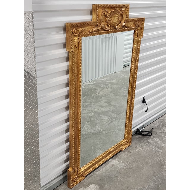 Rococo Vintage Giltwood Mirror With Seashell Motif For Sale - Image 3 of 15