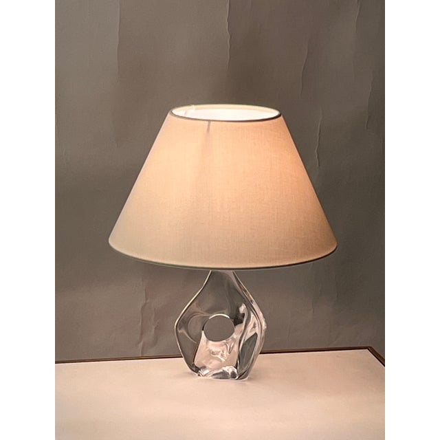 1970s Small Daum Nancy Boudoir Lamp With Linen Shade For Sale In Los Angeles - Image 6 of 10