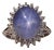 The Asterism: Impressive 12 Carat Star Sapphire and Diamond Halo Ring For Sale