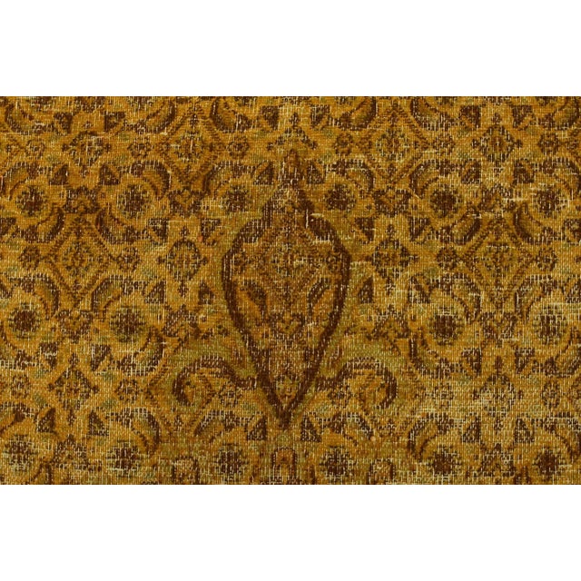 Mood Rug 7’8” X 10’4” Gold Wool Vintage Overdyed Hand-Knotted Carpet For Sale - Image 9 of 14