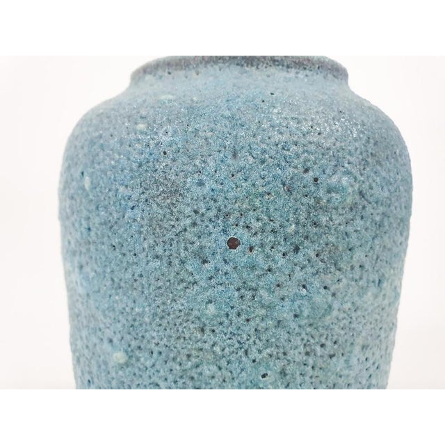 Blue Fat Lava Ceramic Vase attributed to Pieter Groeneveldt, Netherlands, 1970s For Sale - Image 3 of 7