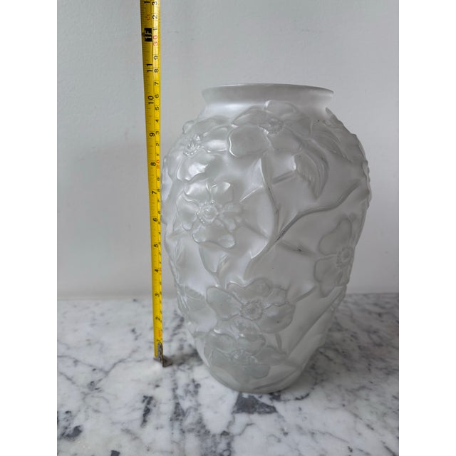Phoenix Consolidated Frosted & Raised Dogwood Vase For Sale In New York - Image 6 of 6