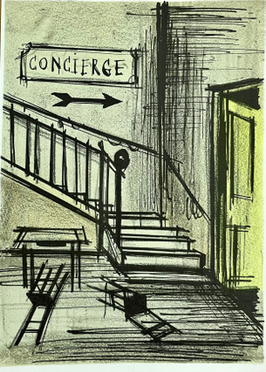 Bernard Buffet Concierge Original Lithograph 1968