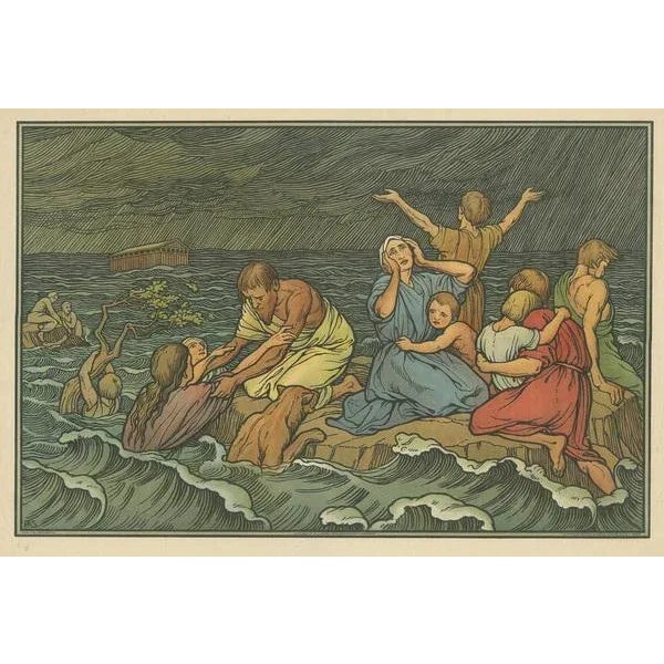 Mosella-Verlag, The Flood or Deluge, 1913, Print For Sale - Image 4 of 5