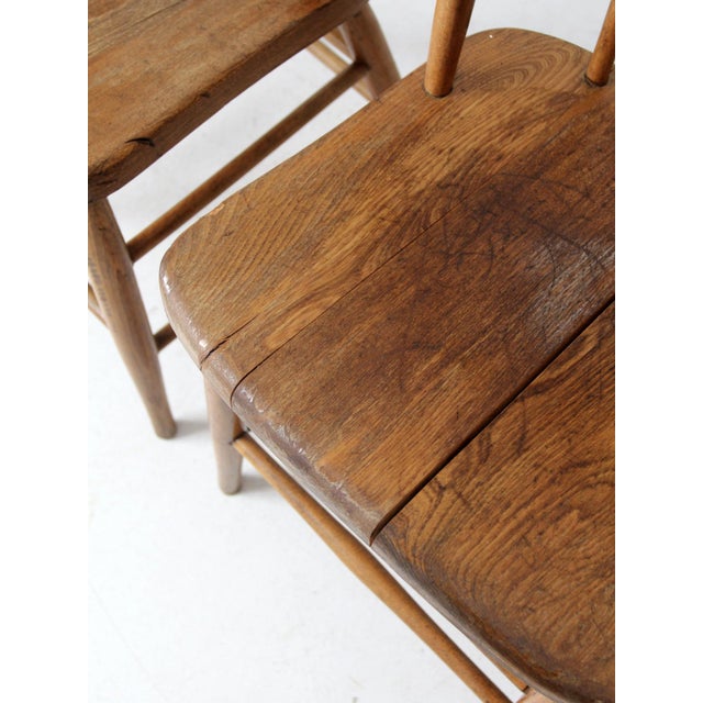 Wood Vintage Spindle Back Dining Chairs For Sale - Image 7 of 12