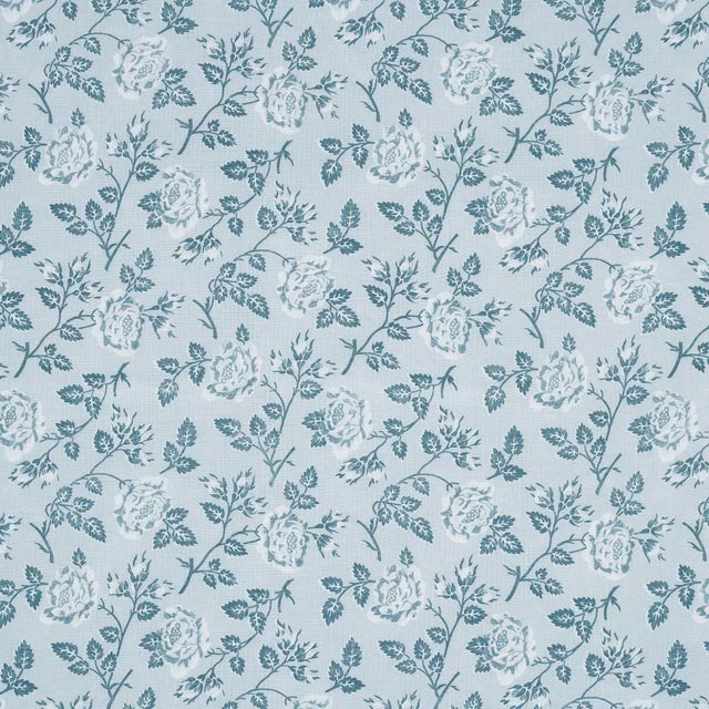 SAMPLE - Schumacher x Veere Greeney Lavinia Fabric In Blue For Sale