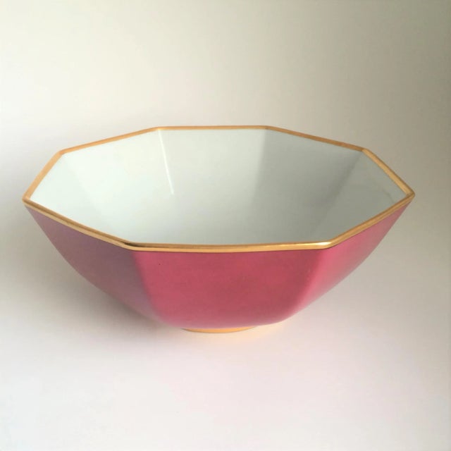 Ceramic Fitz & Floyd Renaissance Magenta Serving Bowl For Sale - Image 7 of 7