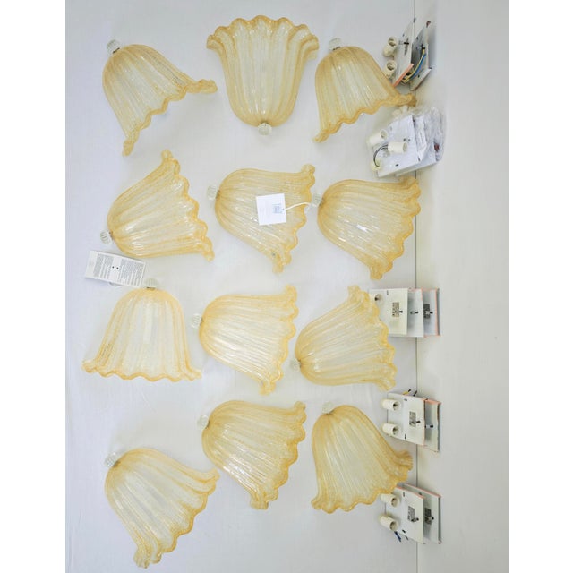 Murano Glass Wall Lamps by Aureliano Toso, Italy, 1980s, Set of 11 For Sale - Image 13 of 18