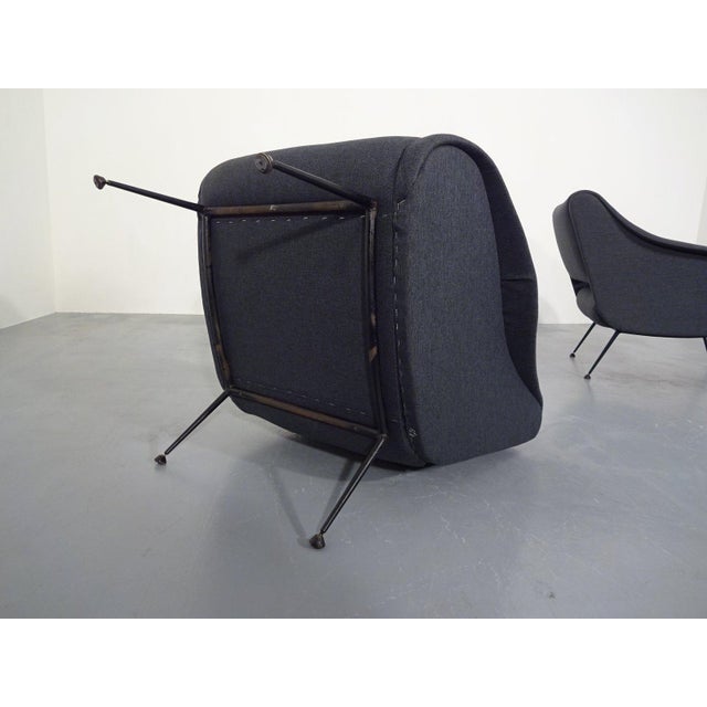 Black Mid-Century Italian Armchair, 1950s For Sale - Image 8 of 10