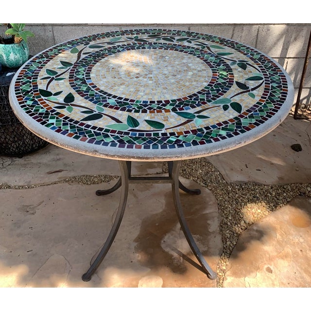 Mosaic Tiled Garden Table For Sale - Image 9 of 10
