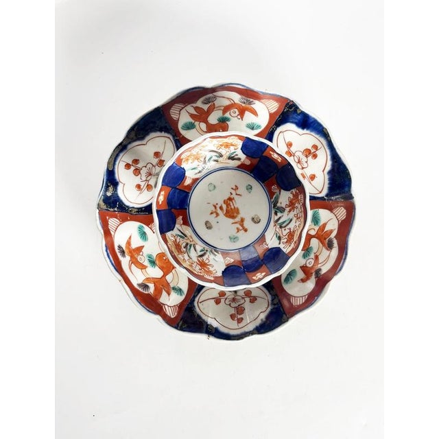 2000 - 2009 19th Century Japanese Plate and Bowl Set, Set of 2 For Sale - Image 5 of 17