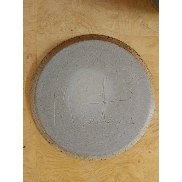 2000s Signed Scott Martin Artisan Stoneware Seashell Motif Bowl For Sale - Image 4 of 5