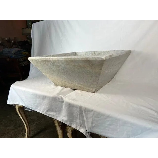 Italian Italian Limestone Square Shaped Sink For Sale - Image 3 of 7