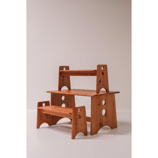 Pine Dining Set from Dyrlund, Denmark, 1970s, Set of 3 For Sale - Image 9 of 11