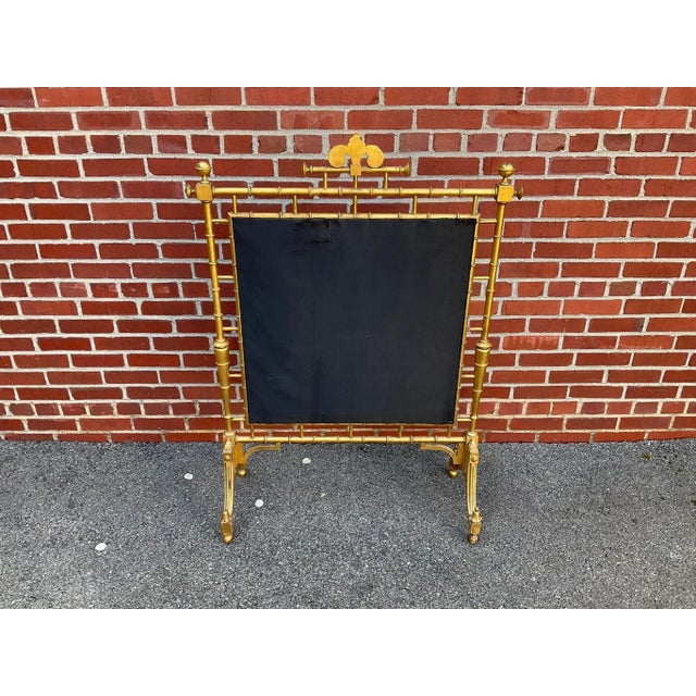 Antique Victorian Gold Gilt Faux Bamboo Wood Screen For Sale - Image 4 of 10