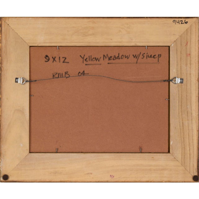 Paper "Yellow Meadow With Sheep" Farmhouse Landscape by Richard M. Bacon For Sale - Image 7 of 7